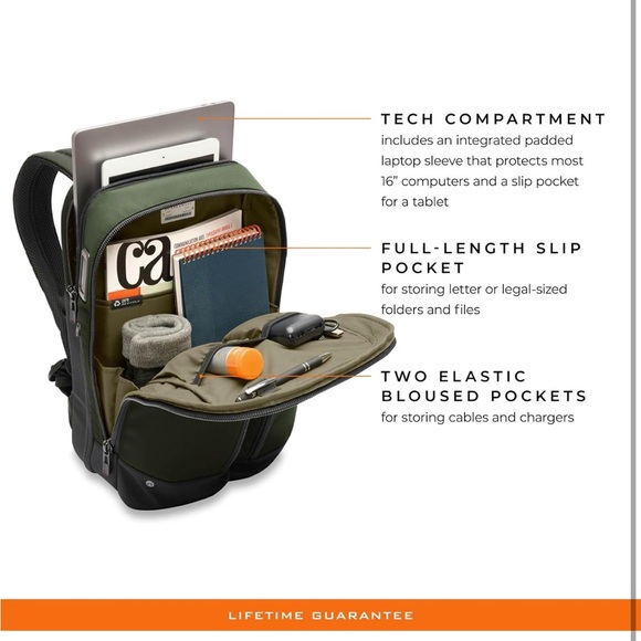 Briggs & Riley Green Men's Backpack - Picture 13 of 15